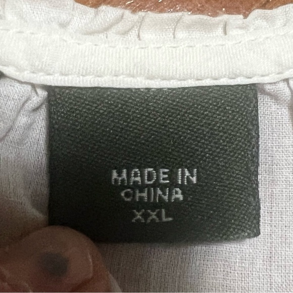 Eddie Bauer Ivory Sheer Boho Blouse Size XXL Lightweight Coastal Grandma Beachy - Picture 3 of 13